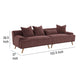Beno Long Sofa 103 Inch Retro Burgundy Red Corduroy 4 Throw Pillows BM330076