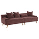 Beno Long Sofa 103 Inch Retro Burgundy Red Corduroy 4 Throw Pillows BM330076