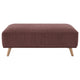 Beno Accent Ottoman 51 Inch Retro Burgundy Red Corduroy Angled Legs BM330077