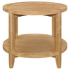 Camilia Side End Table 23 Inch Round Top 1 Shelf Natural Brown BM330078
