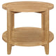 Camilia Side End Table 23 Inch Round Top 1 Shelf Natural Brown BM330078