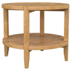 Camilia Side End Table 23 Inch Round Top 1 Shelf Natural Brown BM330078