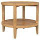 Camilia Side End Table 23 Inch Round Top 1 Shelf Natural Brown BM330078