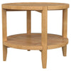 Camilia Side End Table 23 Inch Round Top 1 Shelf Natural Brown BM330078