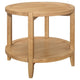 Camilia Side End Table 23 Inch Round Top 1 Shelf Natural Brown BM330078