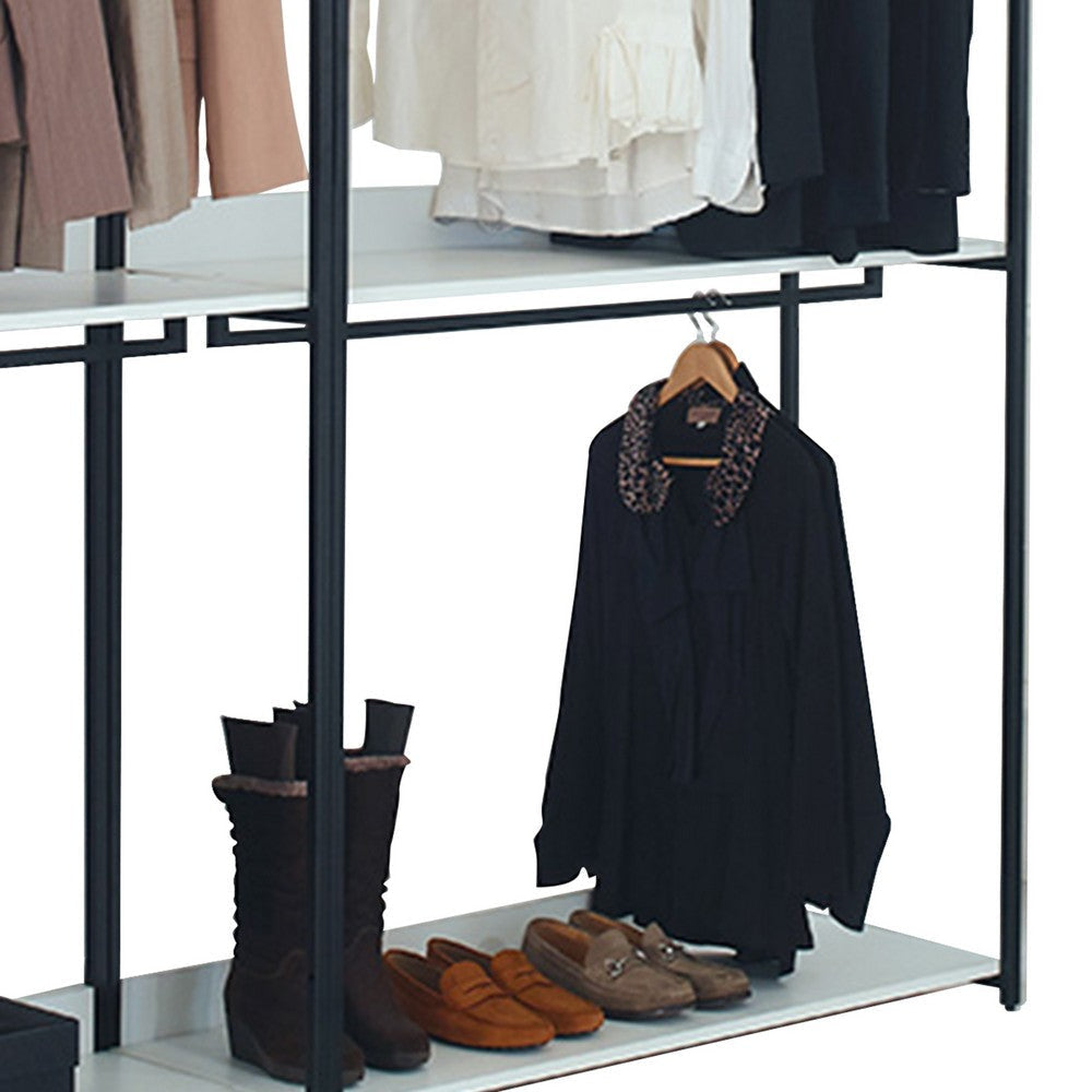 Cox Modular Closet System 5 Shelves 5 Hanging Rods Black Metal BM330079