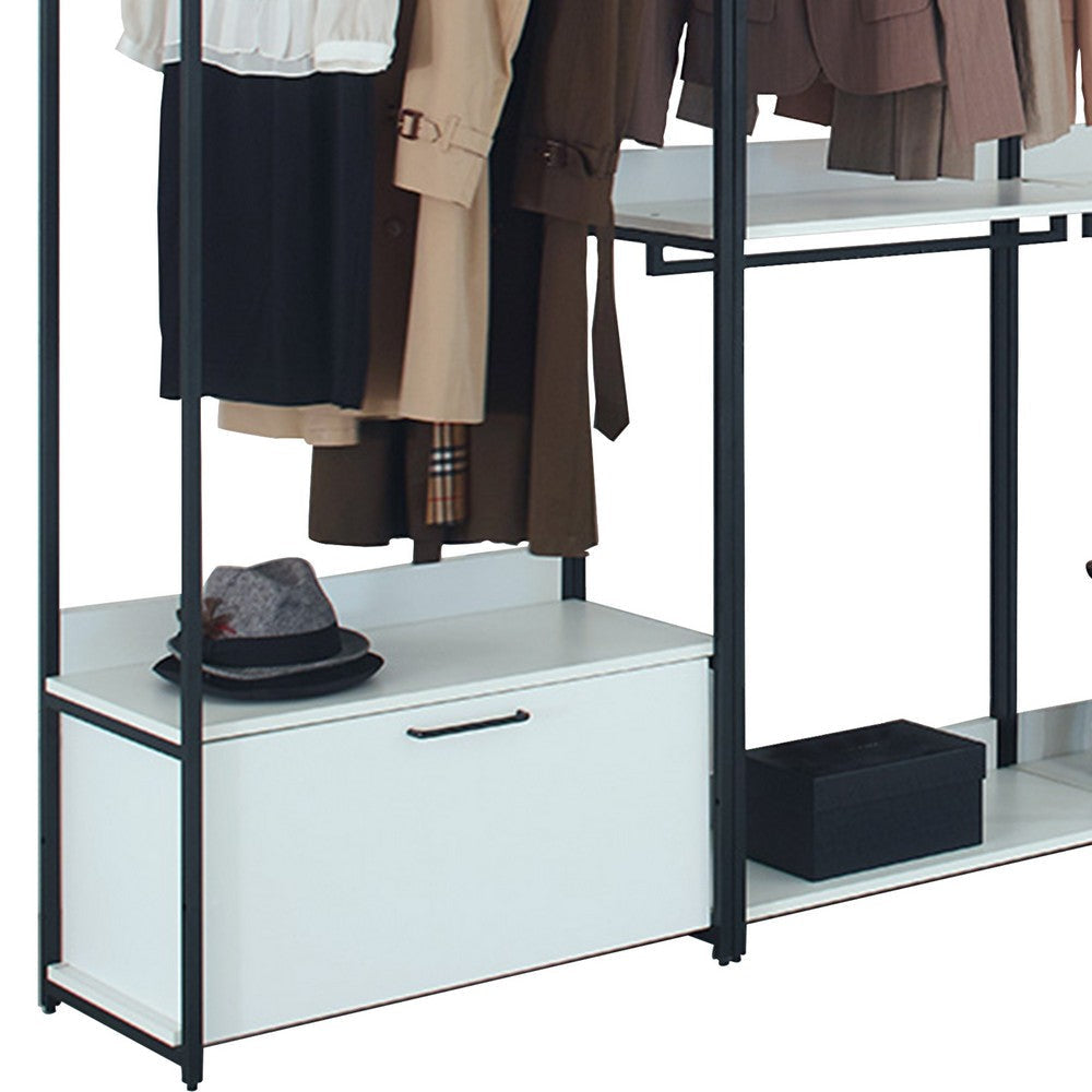 Cox Modular Closet System 5 Shelves 5 Hanging Rods Black Metal BM330079