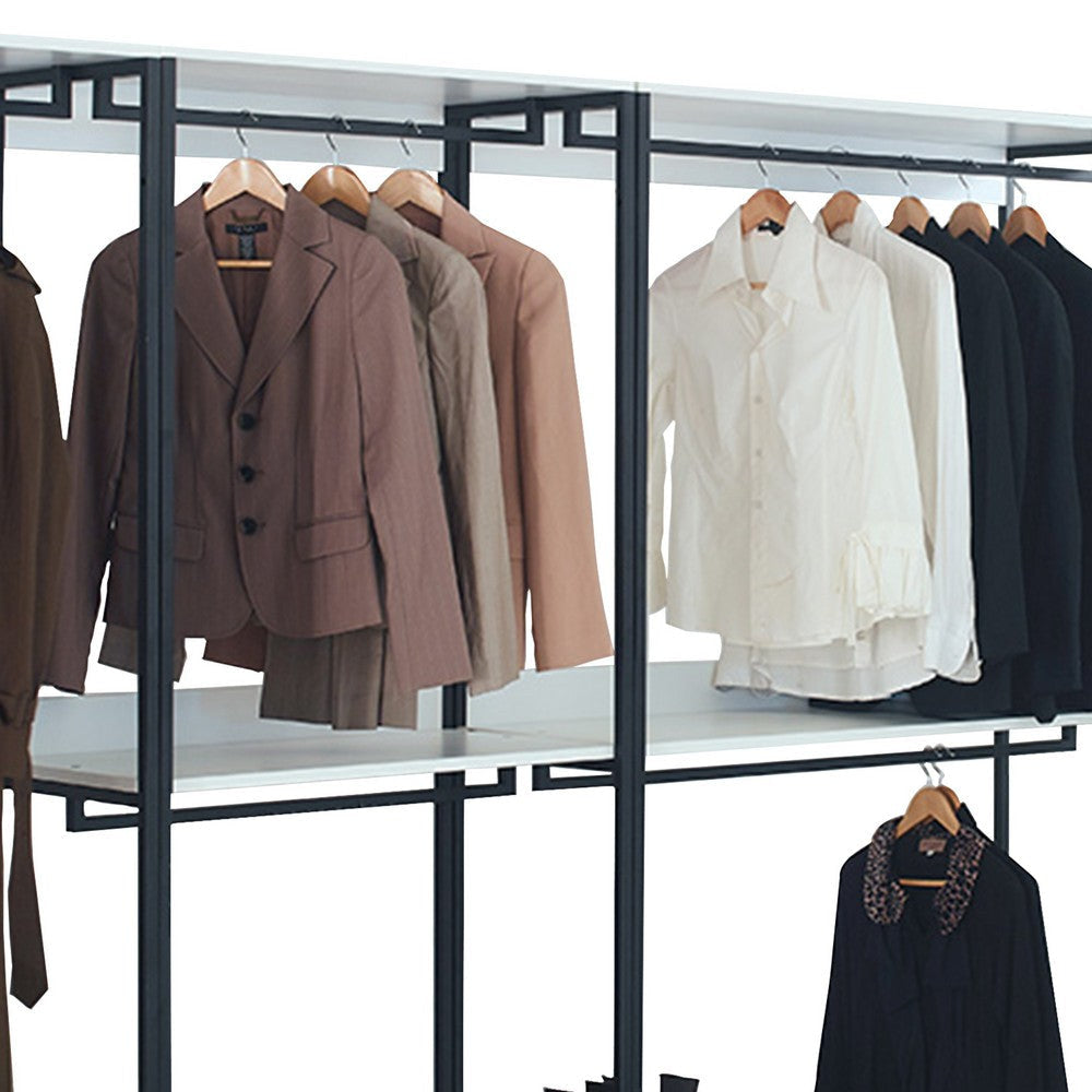 Cox Modular Closet System 5 Shelves 5 Hanging Rods Black Metal BM330079