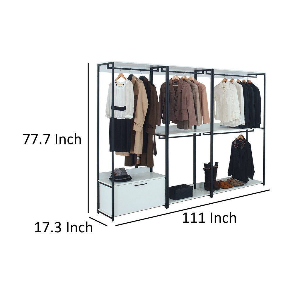 Cox Modular Closet System 5 Shelves 5 Hanging Rods Black Metal BM330079