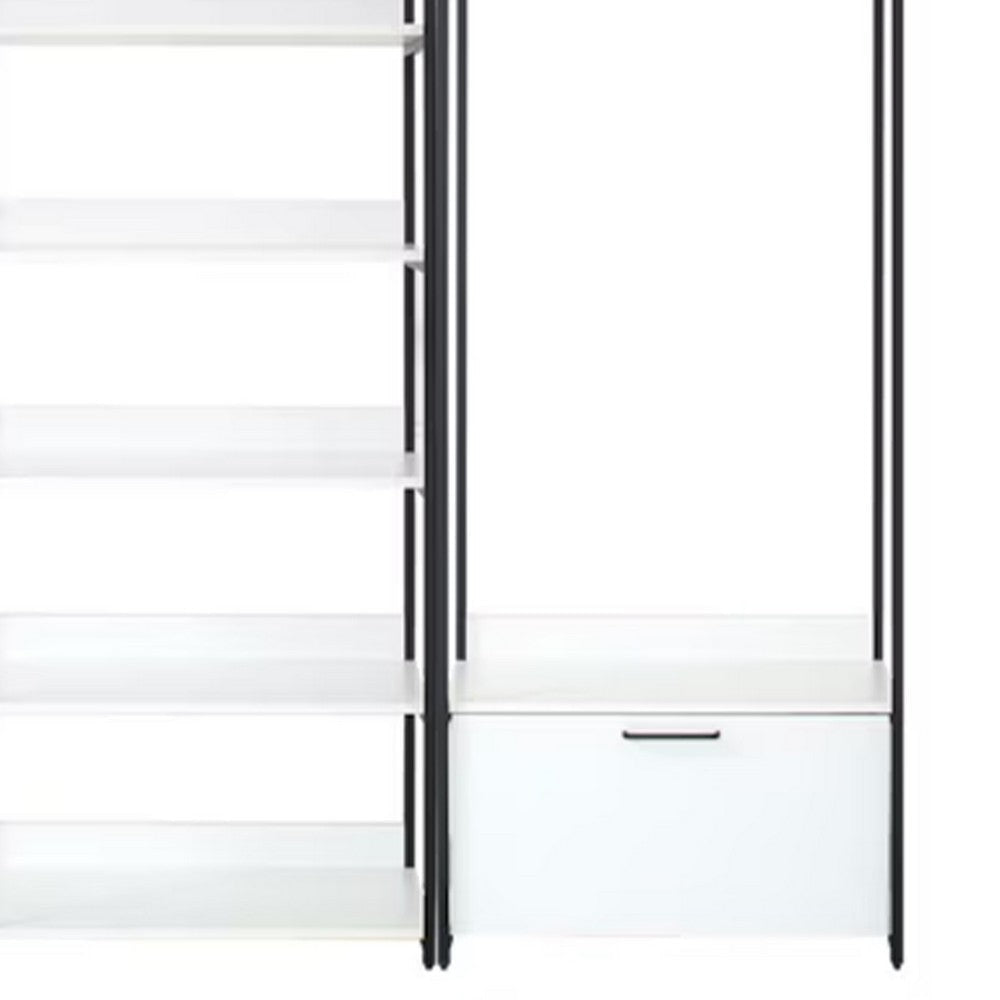 Cox Modular Closet System 8 Shelves 3 Hanging Rods Black Metal BM330080