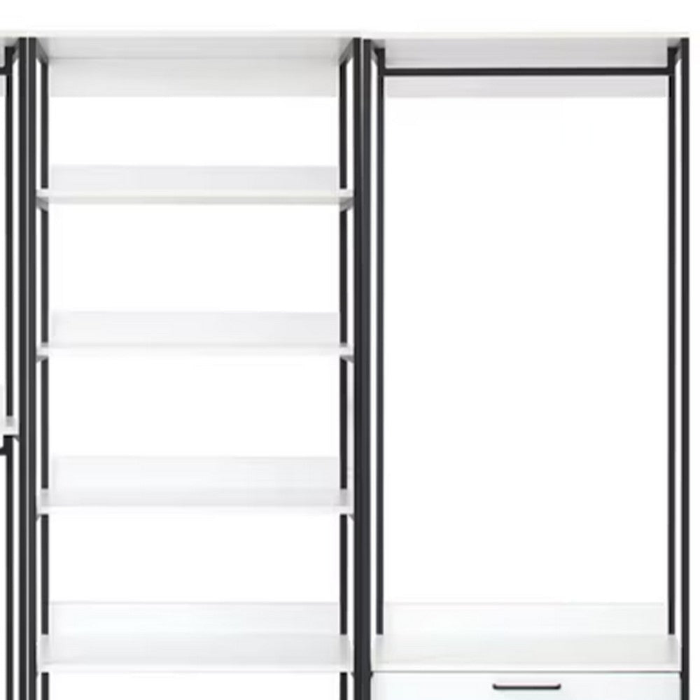 Cox Modular Closet System 8 Shelves 3 Hanging Rods Black Metal BM330080