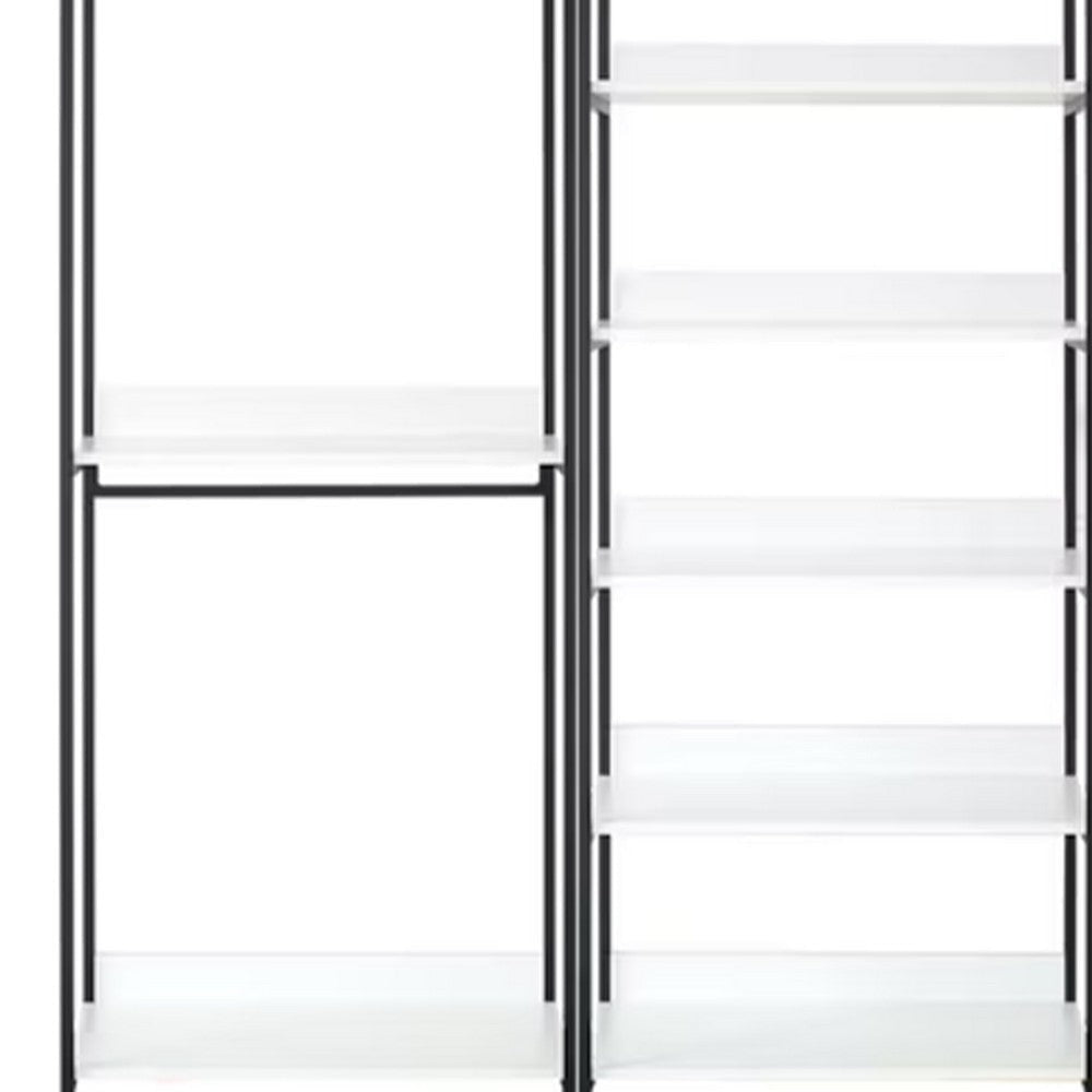 Cox Modular Closet System 8 Shelves 3 Hanging Rods Black Metal BM330080