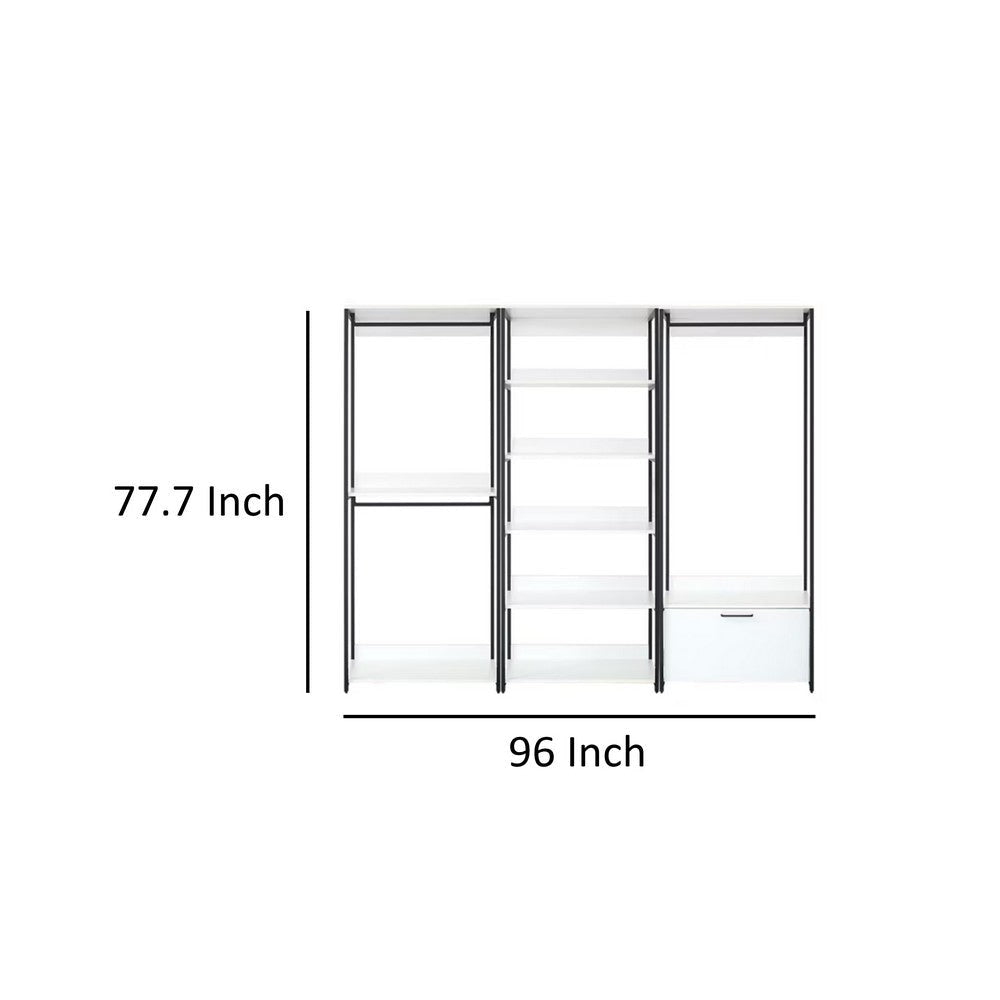 Cox Modular Closet System 8 Shelves 3 Hanging Rods Black Metal BM330080