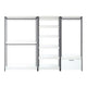 Cox Modular Wide Closet System, 3 Hanging Rods, 8 Shelves, Black Metal