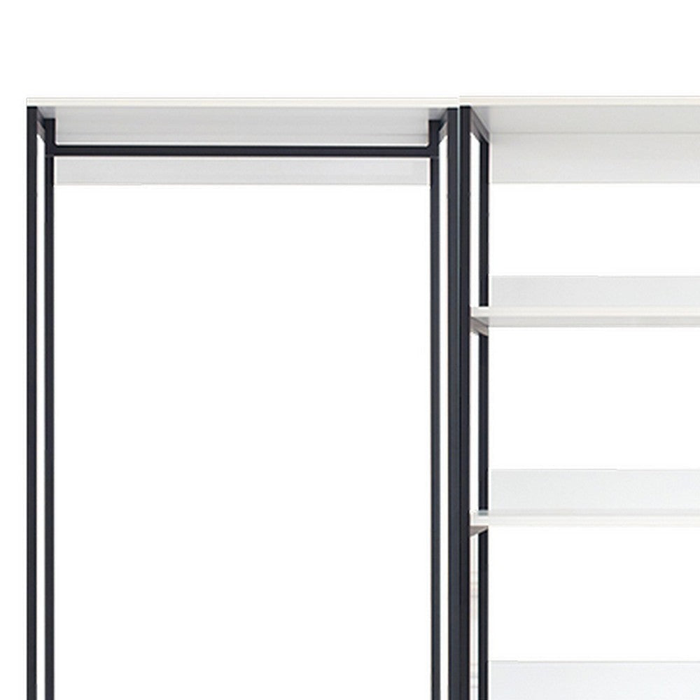 Cox Modular Wide Closet System 3 Hanging Rods 8 Shelves Black Metal BM330081