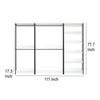 Cox Modular Closet System 4 Hanging Rods 9 Shelves Black Metal BM330082