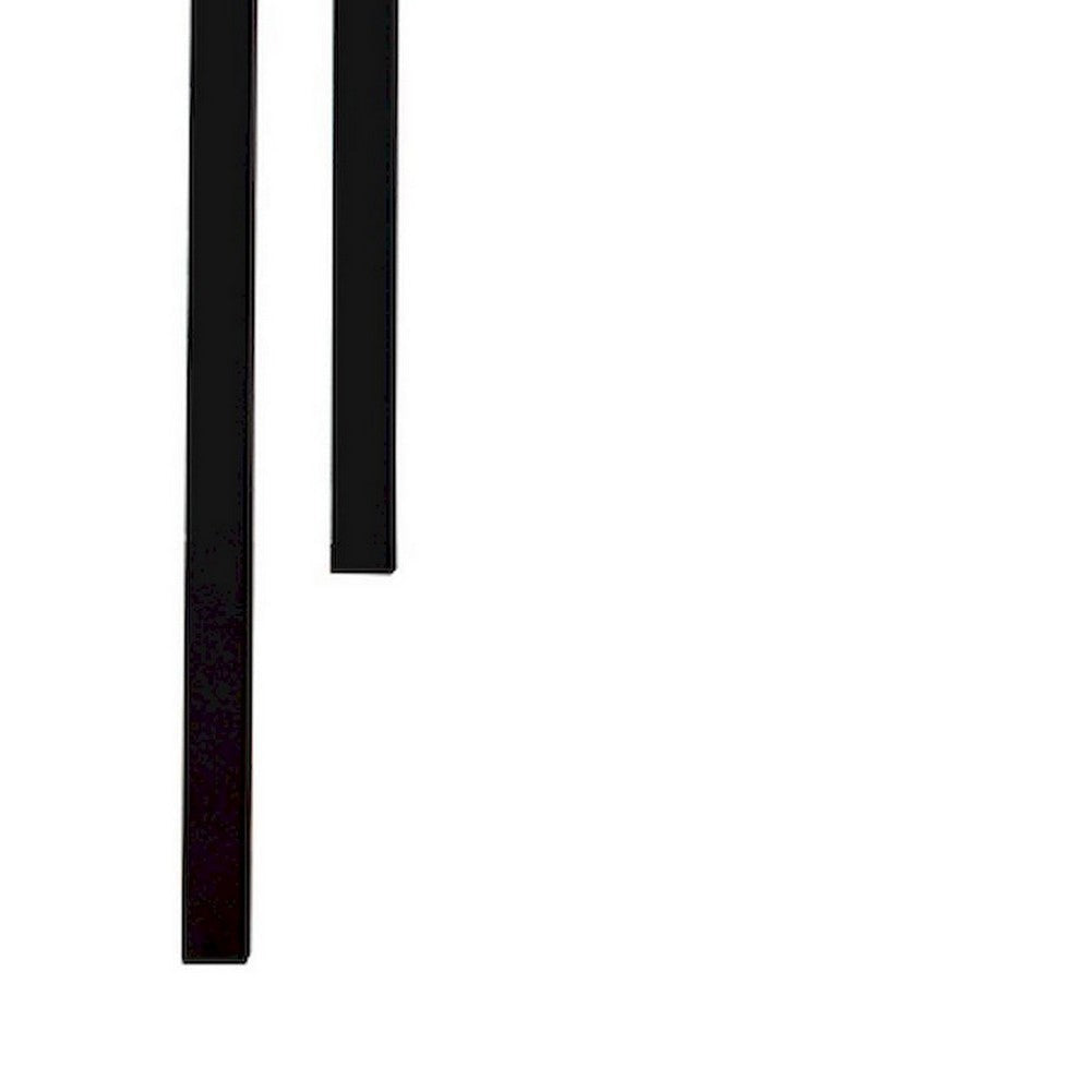 Rary Computer Writing Desk 47 Inch Black Metal Dark Brown Wood Top