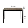 Rary Computer Writing Desk 47 Inch Black Metal Dark Brown Wood Top