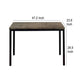 Rary Computer Writing Desk 47 Inch Black Metal Dark Brown Wood Top