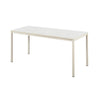 Rary Computer Desk 47 Inch White Metal Frame Matching Wood Top