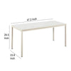 Rary Computer Desk 47 Inch White Metal Frame Matching Wood Top