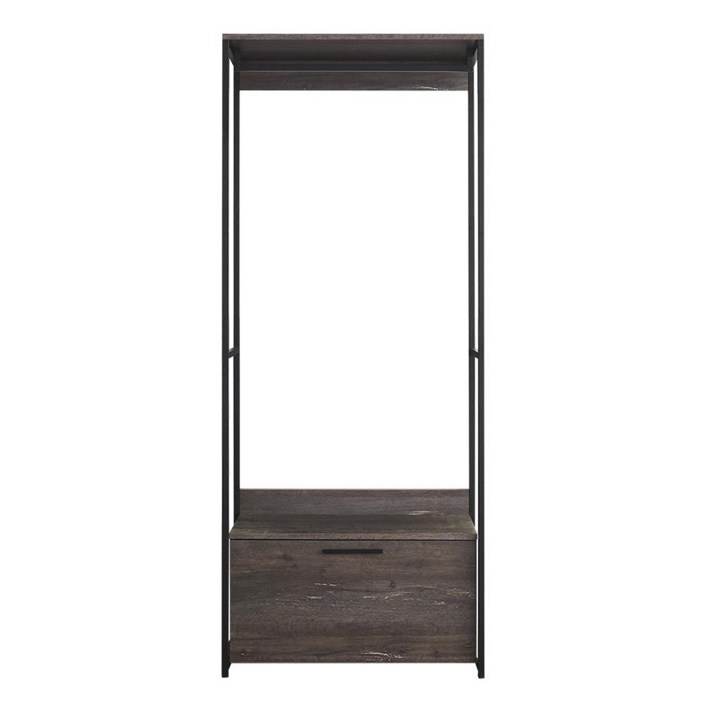 Gin Modular Closet System 5 Hanging Rods 5 Shelves Black Metal BM330091