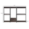 Gin Modular Closet System 5 Hanging Rods 5 Shelves Black Metal BM330091