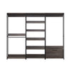 Gin Modular Closet System, 3 Hanging Rods, 8 Shelves, Black Metal