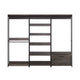 Gin Modular Closet System, 3 Hanging Rods, 8 Shelves, Black Metal