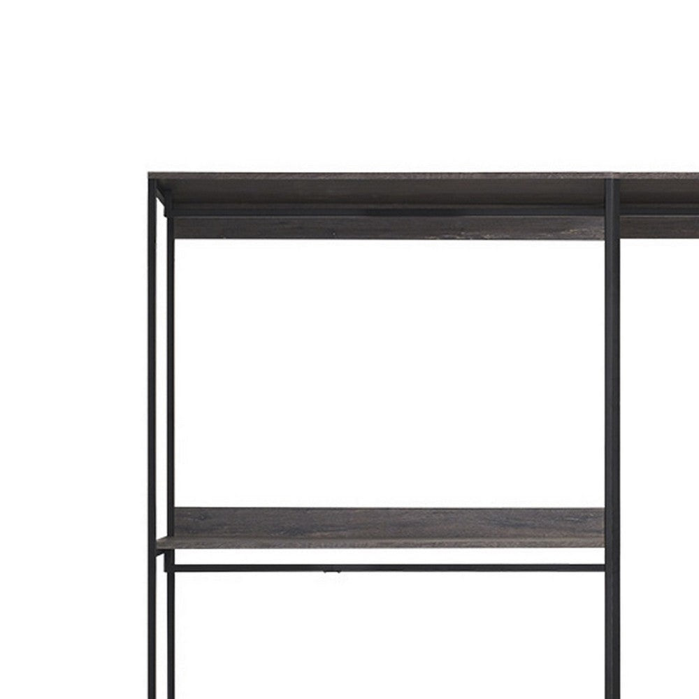 Gin Modular Closet System 8 Shelves 3 Hanging Rods Black Metal BM330093