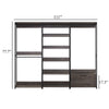 Gin Modular Closet System 9 Shelves 4 Hanging Rods Black Metal BM330094