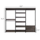Gin Modular Closet System 9 Shelves 4 Hanging Rods Black Metal BM330094