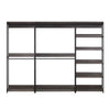 Gin Modular Closet System, 9 Shelves, 4 Hanging Rods, Black Metal