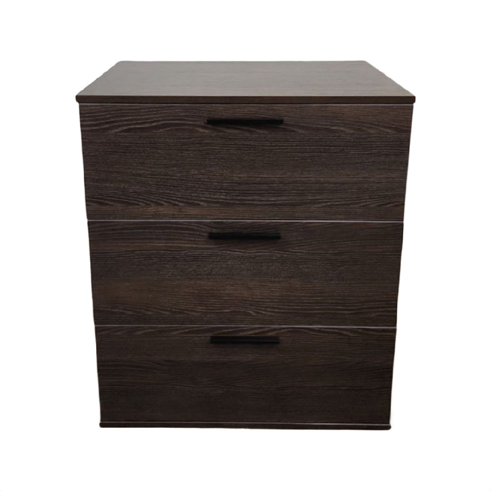 Moru Modular Jumbo Chest, 3 Drawers, Espresso Brown Wood Grain Details