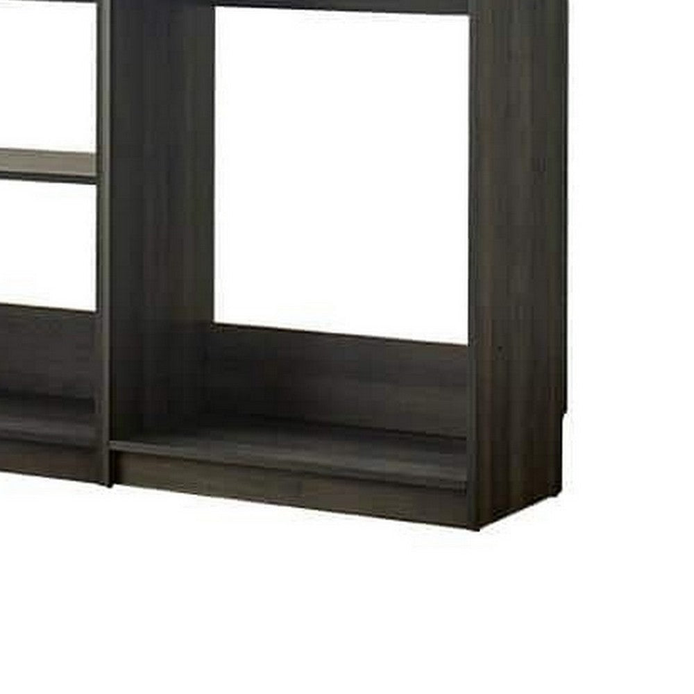 Dee Modular Closet System 11 Shelf 4 Hanging Rods Gray Wood Finish BM330099