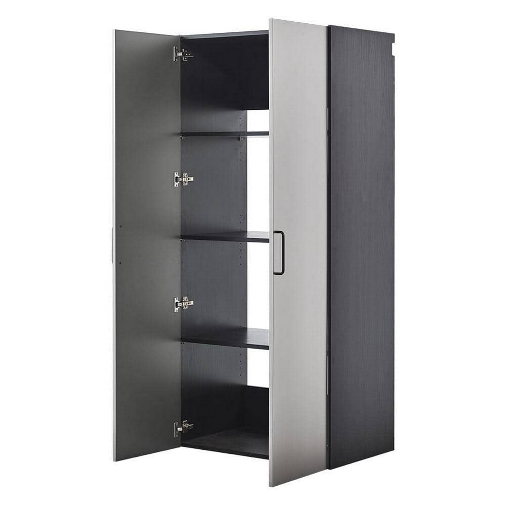 Asti Garage Garage Wall Storage Cabinet 79 Inch Gray Metallic Finish BM330101