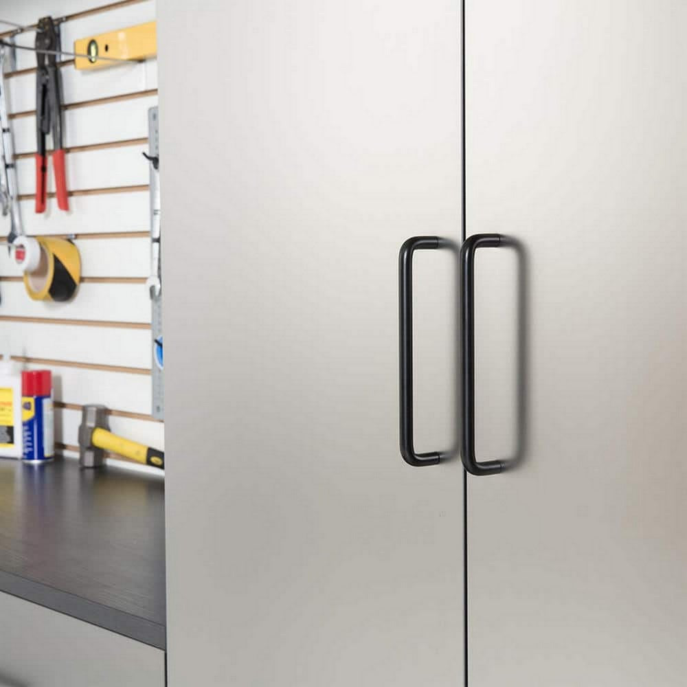 Asti Garage Garage Wall Storage Cabinet 79 Inch Gray Metallic Finish BM330101