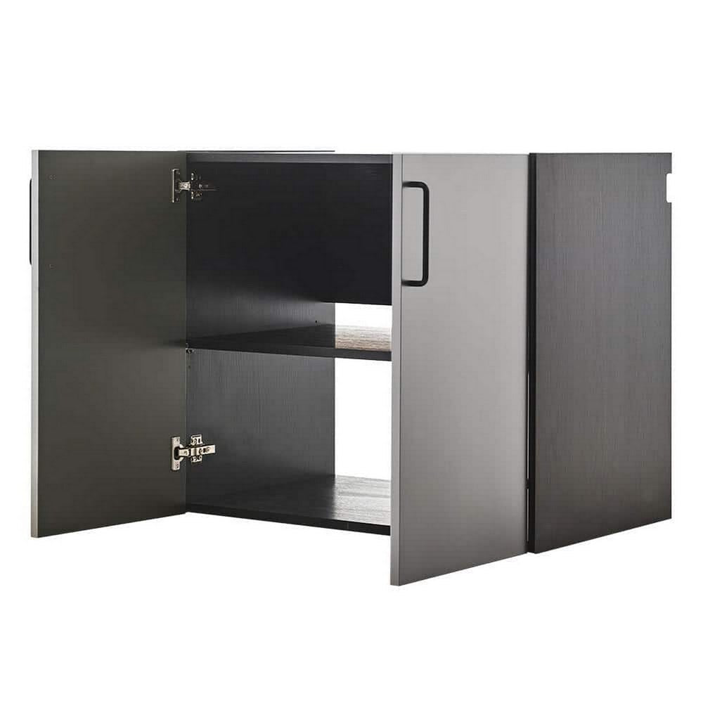 Asti Garage Wall Storage Cabinet 32 Inch 2 Doors Gray Metallic BM330102