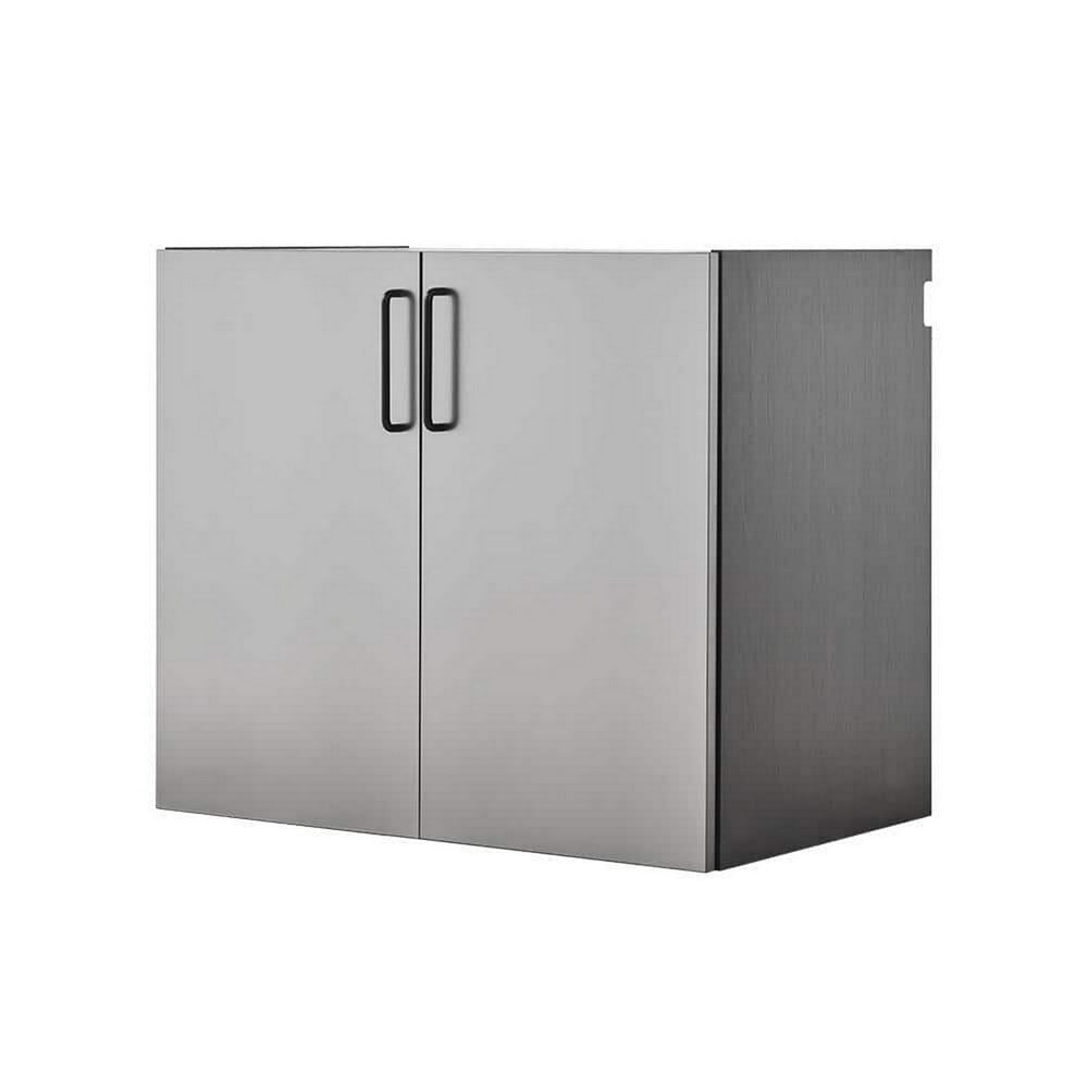 Asti Garage Wall Storage Cabinet, 32 Inch, 2 Doors, Gray Metallic
