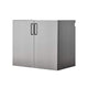 Asti Garage Wall Storage Cabinet, 32 Inch, 2 Doors, Gray Metallic