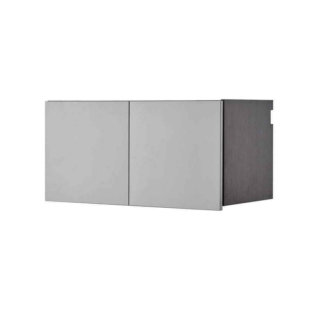 Asti Garage Wall Storage Cabinet 32 Inch 2 Wide Doors Gray Metallic BM330103