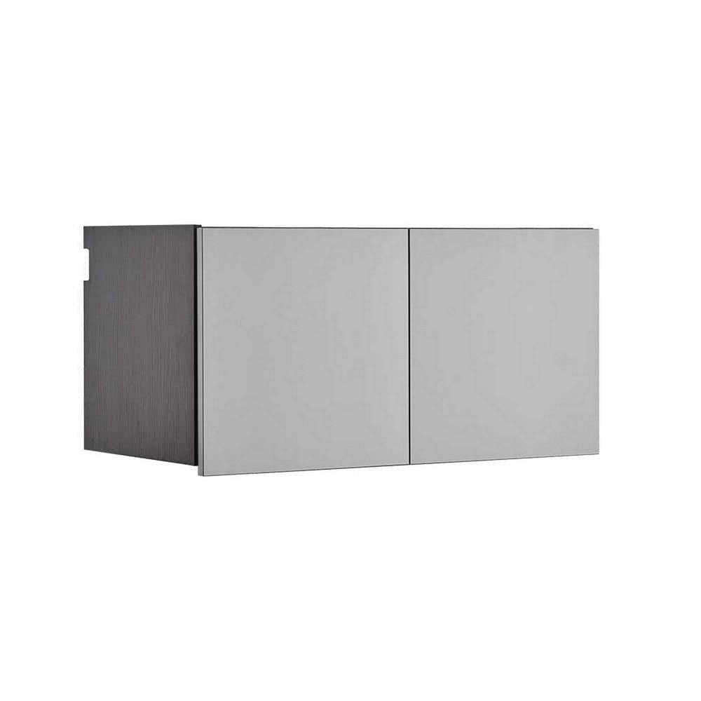 Asti Garage Wall Storage Cabinet, 32 Inch, 2 Wide Doors, Gray Metallic