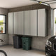Asti Garage 3 Piece Storage Cabinet, 6 Doors, 94 Inch Gray Metallic