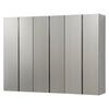 Asti Garage 3 Piece Storage Cabinet, 6 Doors, 94 Inch Gray Metallic
