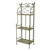 Monty Plant Stand 3 Tier Shelves Classic Scrolled Green Metal 44 Inch BM330106