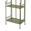 Monty Plant Stand 3 Tier Shelves Classic Scrolled Green Metal 44 Inch BM330106