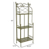 Monty Plant Stand 3 Tier Shelves Classic Scrolled Green Metal 44 Inch BM330106