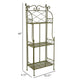 Monty Plant Stand 3 Tier Shelves Classic Scrolled Green Metal 44 Inch BM330106