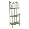 Monty Plant Stand, 3 Tier Shelves Classic Scrolled Green Metal 44 Inch