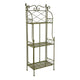 Monty Plant Stand, 3 Tier Shelves Classic Scrolled Green Metal 44 Inch